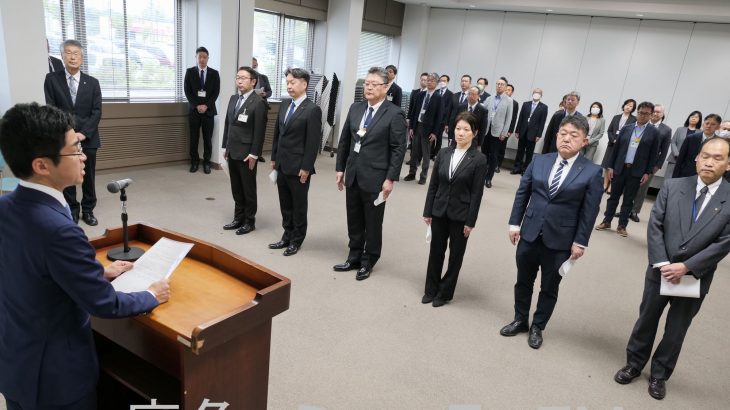 部長級等の異動発令、市長が訓示　鹿角市