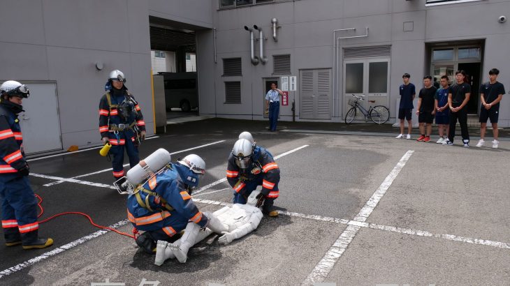 消防本部で就職説明会　鹿角消防