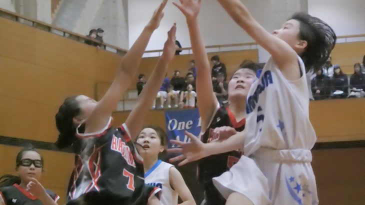 女子５試合、男子１試合を実施　鹿角夏季ミニバス 　